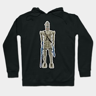 Vintage Scary Robot, white border Hoodie